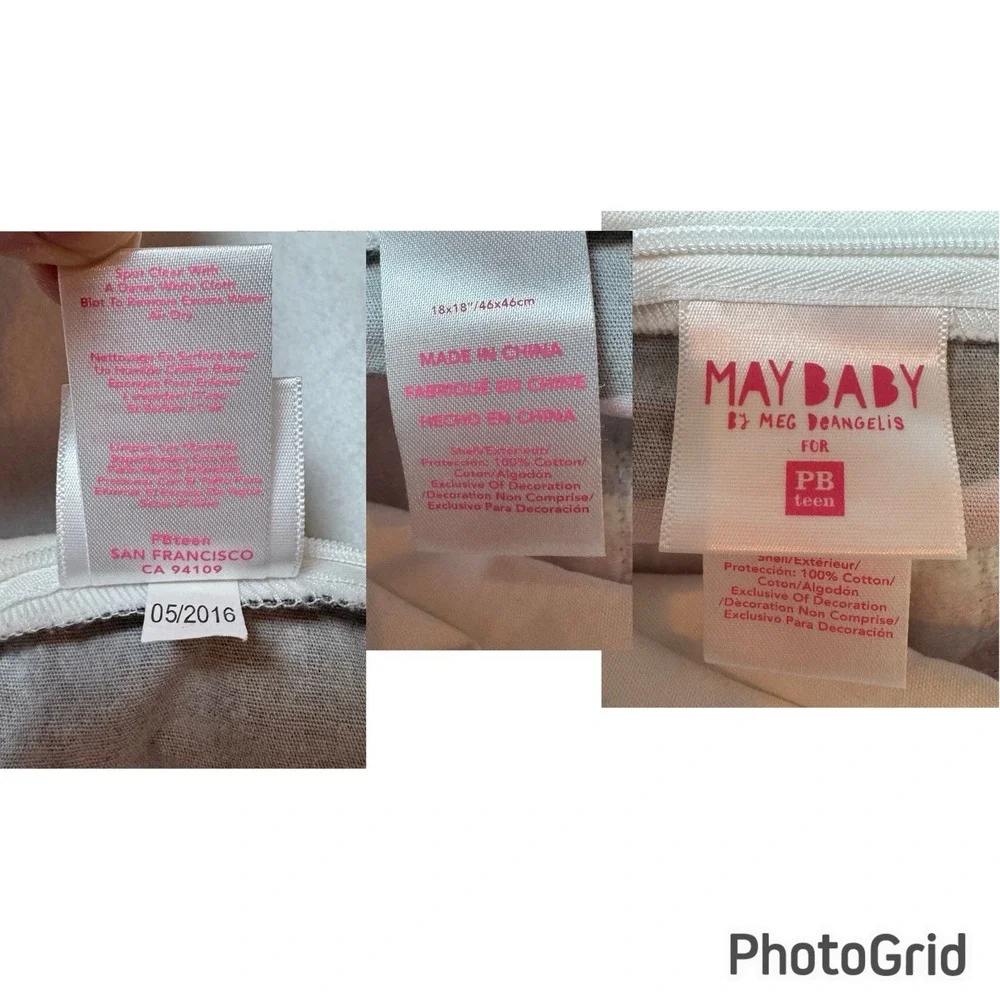 Pottery Barn MayBaby Pillow Case Cover Strong Smart Brave‎ Sequin Meg Deangelis